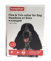 Beaphar Flea & Tick collar for Dog противопаразитарный ошейник для собак от блох и клещей, КРАСНЫЙ