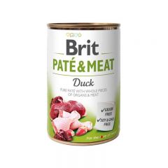 Brit Pate & Meat Duck Консервы Брит кусочки в паштете с уткой для собак