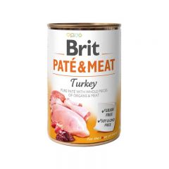 Brit Pate & Meat Turkey Консервы Брит кусочки индейки в паштете для собак