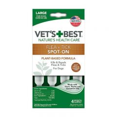 Vet's Best Flea&Tick Spot On Large капли от блох и клещей для собак весом от 18 кг