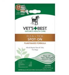 Vet's Best Flea&Tick Spot On Капли от блох и клещей для собак