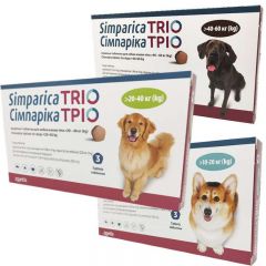 Simparica TRIO (Симпарика Трио) Таблетки от гельминтов блох и клещей для собак