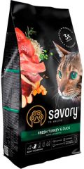 Savory Adult Cat Gourmand Fresh Turkey & Duck сухой корм холистик с индейкой с уткой для взрослых привередливых кошек