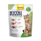 GimCat Nutri Pockets Country Mix & Multi-Vitamin Лакомства для кошек утка с говядиной и индейка с витаминами