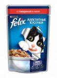 Felix Fantastic (Феликс Фантастик) 100 гр корм консерва для кошек - кусочки с говядиной в желе