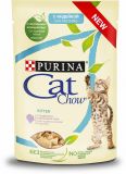 Cat Chow Kitten влажный корм консервы с индейкой и цуккини в желе для котят пауч