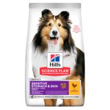 Hills SP Adult Medium Sensitive Stomach&Skin - сухой корм с курицей для взрослых собак средних пород  с чувствительным пищеварением и кожей