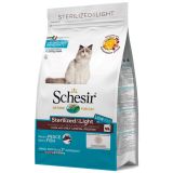 Schesir Cat Sterilized & Light сухой монопротеиновый корм с рыбой для стерилизованных кошек и кастрированных котов, для котов склонных к полноте